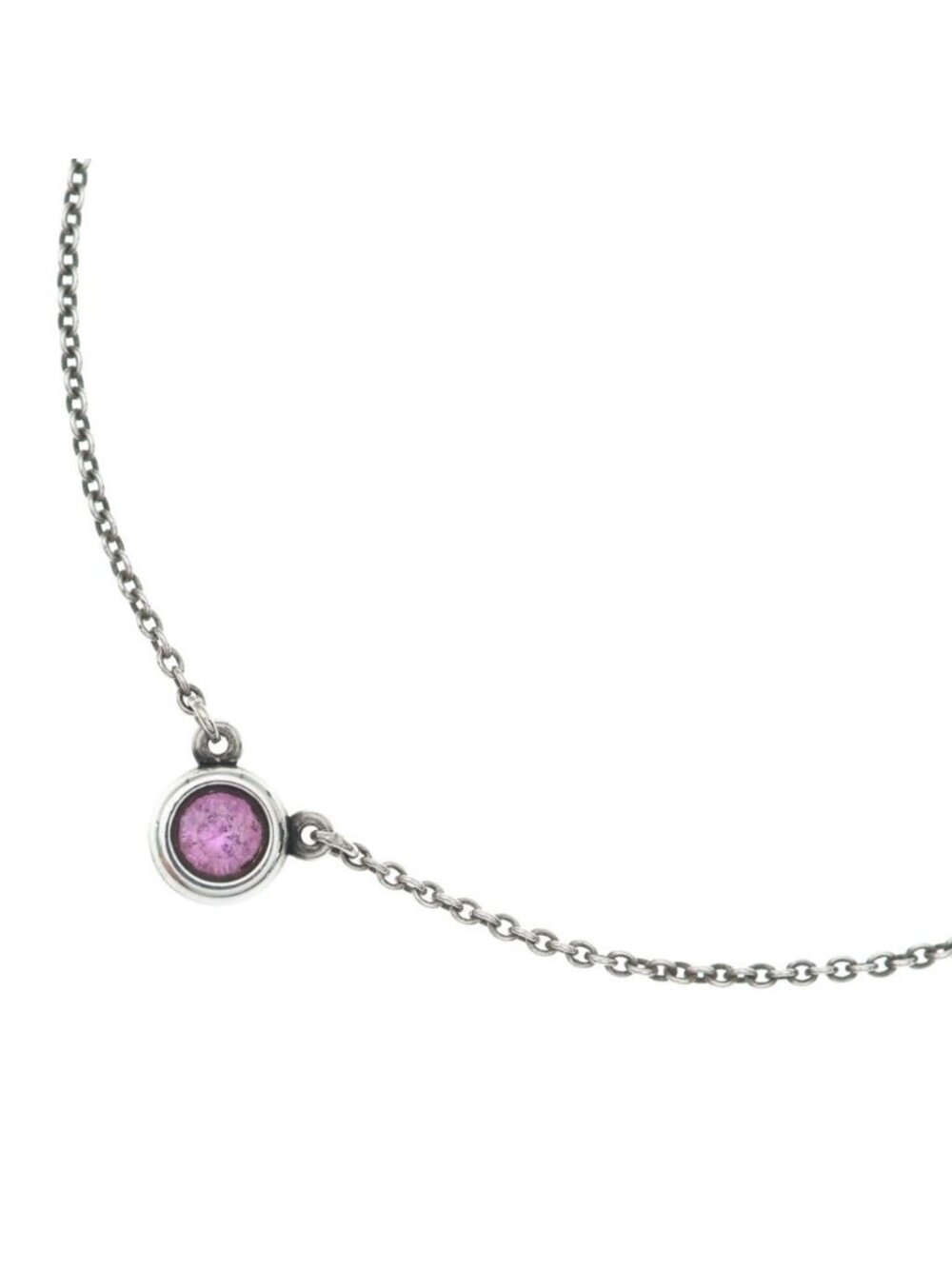 Tiffany & Co by the Yard Pink Sapphire Pendant Chain Silver
